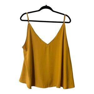 Intimately Free People Womens Size Medium Mustard Yellow Nylon Tank Top